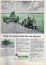 1952 Oliver 77 Tractor With 15 Combine Youre The Winner Original Color Ad