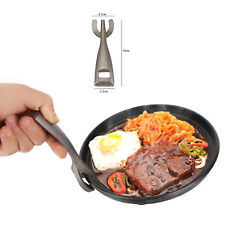 Steak Sizzle Plate Restaurant Supply Wwooden Base Handle Cast Iron Plate For