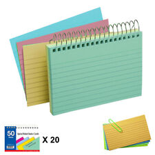 20 Pack Index Cards Ruled Spiral Bound 3 X 5 50ct Assorted Colors Wholesale Us