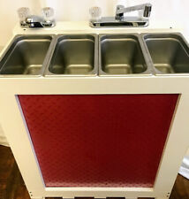 Portable Concession Sink 3 1 Compartment Sink Electric Red Diamond Plate