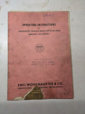 Emil Wohlhaupter Operating Instructions Boring Facing Heads Upa 1 2 3 Part List