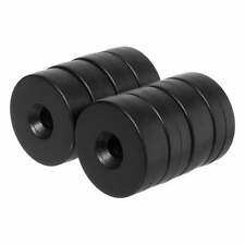 34 X 14 Inch Neodymium Countersunk Magnets N52 With Black Plastic 8 Pack