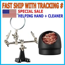 Third Hand Soldering Solder Iron Stand Holder Magnifier Helping Station Tool