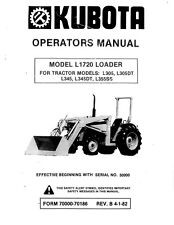 305 345 L355 Tractor Operators Manual With Loader 1720 Kubota L305 L345 L355ss