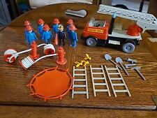 Vintage Playmobil Fire Fighter Playset With Fire Truck And Accessories