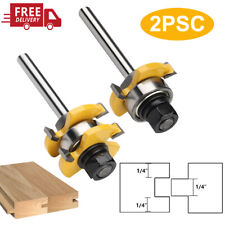 Tongue And Groove Router Bit Set 14 Shank 3 Teeth Adjustable T Shape Bits