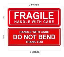 1 X 3 Fragile Sticker Do Not Bend Stickers Thank You Handle With Care - Qs