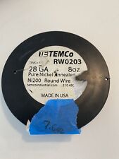 Temco Pure Nickel Wire 28 Gauge 7.6 Oz Non Resistance Awg Ni200 Nickel 200ga