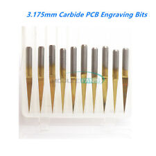 10pcs 3.175mm Carbide Pcb Engraving Bits Cnc Router Tool 0.1mm V-shap 10degree