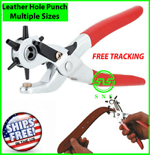 9 Leather Hole Punch Heavy Duty Hand Pliers Belt Holes 6 Sized Puncher Tool New