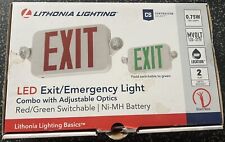 Lithonia Lighting Led Exitemergency Light Combo Adjustable Optics Redgreen