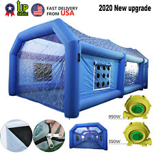 28x15x10ft Inflatable Spray Booth Paint Tent Mobile Giant Car Workstation Blue