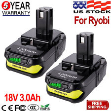 2 Pack 18 Volt P102 Lithium-ion Battery For Ryobi 18v One Plus P108 P107 P103