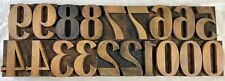19 Vintage Letterpress Wood Type Numbers 0 Thru 9 Printing Print Set Lot Antique