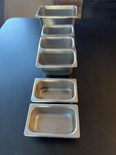 Qty 6 Stainless Steel Deep Steam Prep Table Food Pans. 3 Different Sizes
