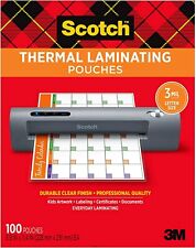 Scotch Thermal Laminating Pouches 100-pack3 Mil 8.9 X 11.4 Inches Letter Size