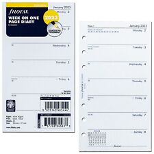 2023 Filofax Personal Size Refill 23-68426 Week On One Page 95mm X 171mm