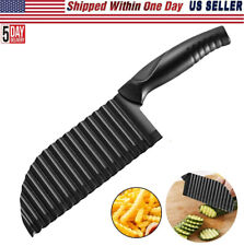 Crinkle Potato Cutter Vegetable Waves Slicer Knife Stainless Steel Kitchen Tool