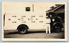 Vintage Ford Ice Cream Truck Automobile Sunfreze Ice Cream Water Tower 1940s