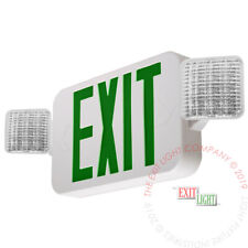 Lfi Lights Green Led Exit Sign Emergency Light Combo Ul924 Combo2-g-w-bb
