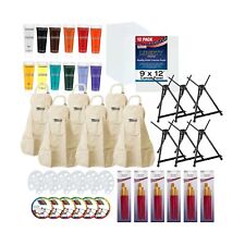 U.s. Art Supply Sip And Paint Art Party Painting Kit - 6 Easels 12 Paint Tub...