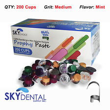 Dental Prophy Paste 200 Cups Prophylaxis Non Splatter Formula Medium Grit Mint
