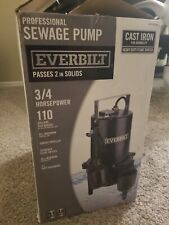 Everbilt Ese60w-hd 34 Hp Heavy Duty Cast Iron Sewage Pump - New In Box