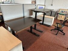 46x29 Electric Height Adjustable Table By Haworth In Espresso Laminate Finish