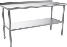 60 X 24 Stainless Steel Table For Prep Work With Backsplash For Kitchen