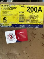 New Square D Hu364ds 200 Amp 600v Non Fusible Stainless 4x Disconnect