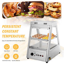 2-tier Commercial Food Warmer Court Heat Food Pizza Display Warmer Cabinet Glass