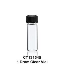 100 Small 1 Dram Clear Glass Vials Caps 15 X 45 Mm 18 Ounce 3.7 Ml