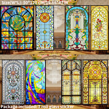 3d European Window Film Frosted Static Cling Stained Glass Sticker Decal Decor