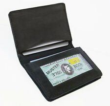 Black Mens Leather Id Credit Business Card Thin Wallet Expandable Case Holder