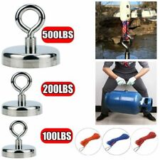 Fishing Magnet Kit Up To 500 Lb Pull Force Super Strong Neodymium W 10m Rope Us