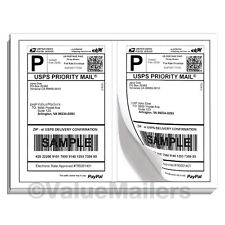 Labels 400 Adhesive Blank Shipping Labels 2 Per Sheet 8.5 X 5.5 Premium Quality