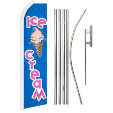 Ice Cream Advertising Swooper Flutter Feather Flag Kit Dessert Concessions Food