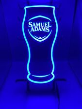 Samuel Adams Electric Led Neon Beer Light Sign Blue Color 22 X 11 Man Cave