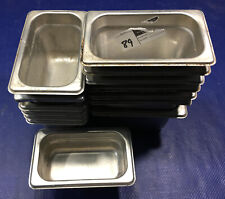 Lot Of 14 Stainless Steel Ninth Size Steam Table Pans 4 2.5 Deep 19th