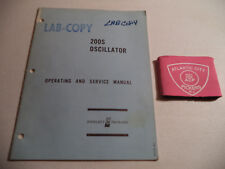 Hewlett Packard Hp 200s Oscillator Operating Service Manual - 00200-91902