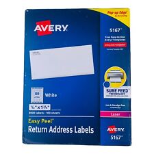 Avery 5167 Easy Peel Laser 12 X 1 34 White Address Labels 8000 Labels-sealed
