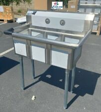 New 35 Stainless Steel Sink 3 Compartment Commercial Kitchen Bar Restaurant Nsf