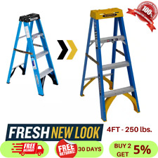 Werner 4 Ft Fiberglass Step Ladder With 250 Lb Load Capacity Type I Duty Rating