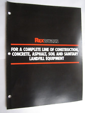 Vintage 1980s Rexworks Full Line Construction Equipment Literature Brochure