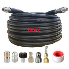 100ft 14m-npt Drain Cleaning Hose Sewer Jetter Nozzles Kit For Pressure Washer