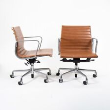 2011 Herman Miller Eames Aluminum Group Management Desk Chair In Caramel Leather