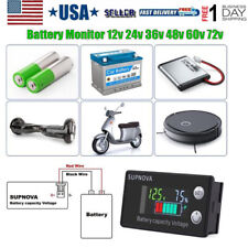 Supnova Battery Monitor 12v 24v 36v 48v 60v 72v Car Golf Cart Battery Indicator