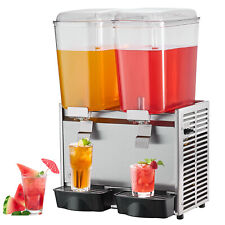 Vevor Commercial Beverage Dispenser 9.5 Gal Cold Ice Juice Drink Machine 2 Tanks