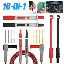 16pcs Automotive Multimeter Test Lead Kit Wire Piercing Clip Puncture Probe Set