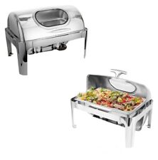 Roll Top Chafing Dish Stainless Steel Buffet Chafer Warmer With Fuel Holder 9qt